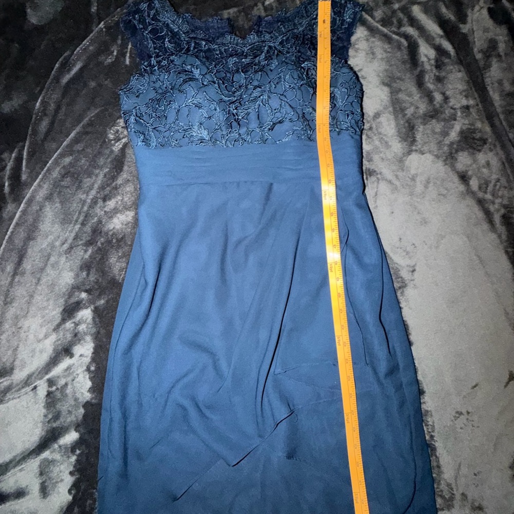 Elegant Blue Lace Dress